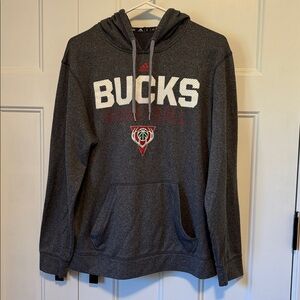 Adidas Gray Bucks Basketball Hoodie